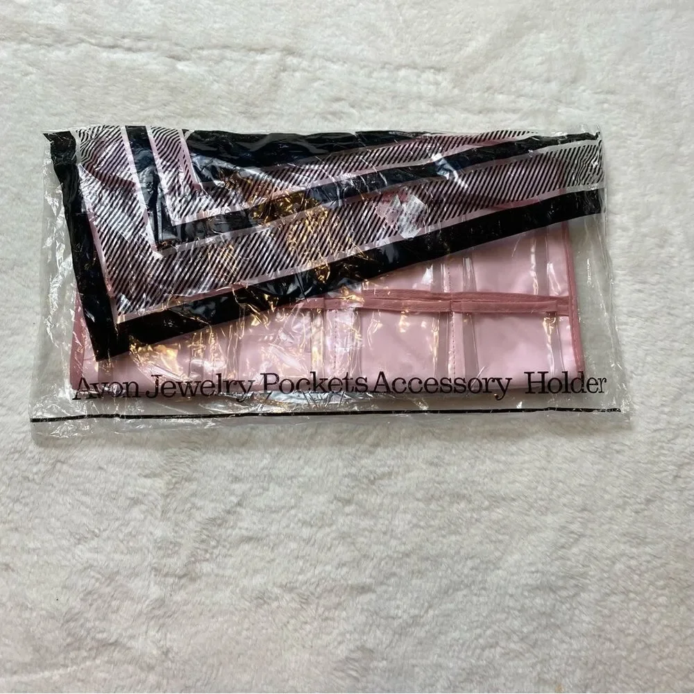 Avon Vintage Pink Jewelry Pocket Accessory Holder New In Bag